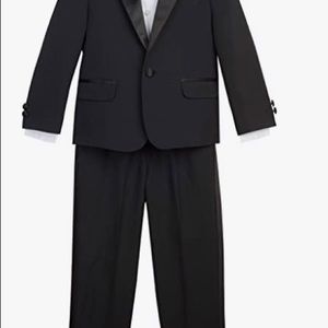Nautica black, 3 piece tuxedo (jacket, pants, shirt and bow tie), Boys Size 4.